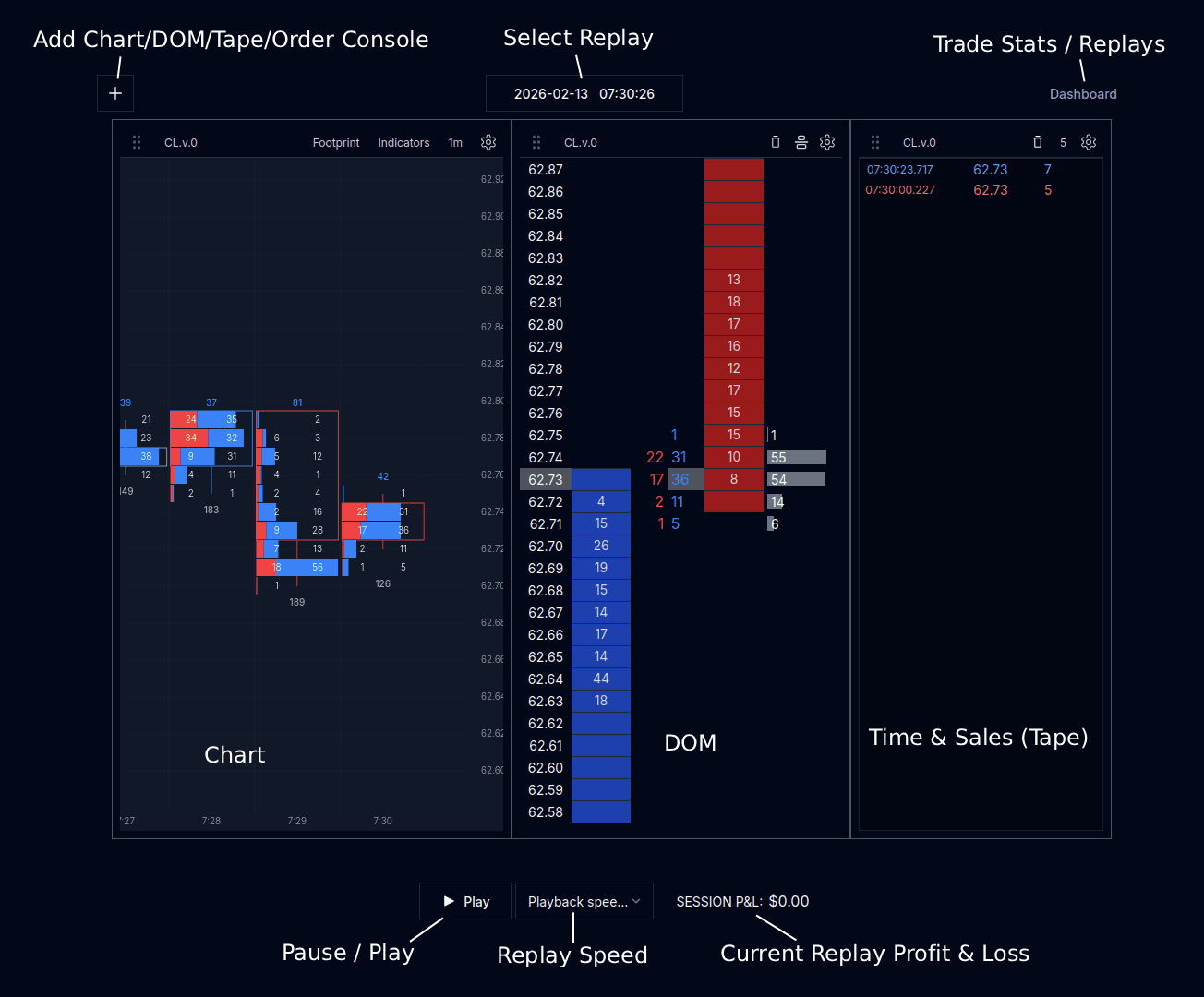 Labeled replay interface